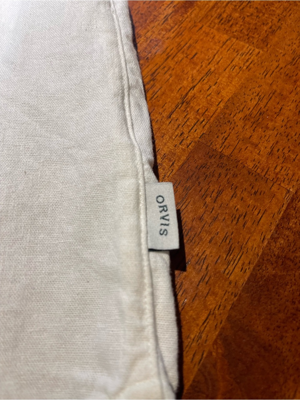 Orvis Off White Linen Shirt - medium - Picture 10 of 11